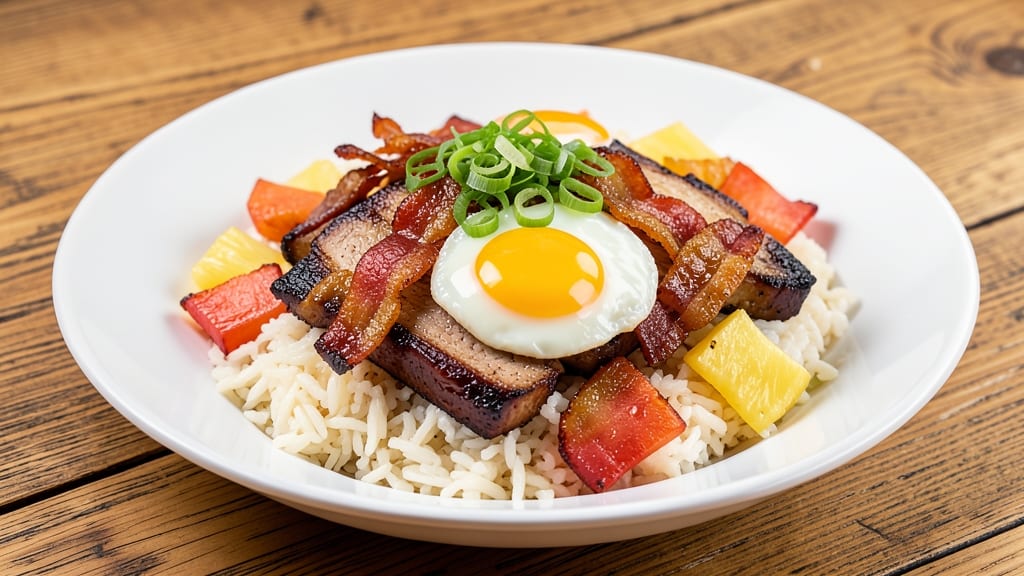 Pork Pineapple Fried Rice Recipe: Caramelized Pineapple and Crispy Bacon Bites