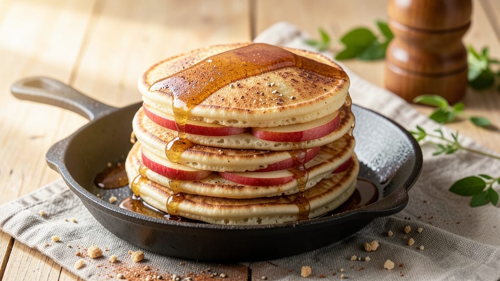 Vegan Apple Pancakes Recipe: Fluffy Stacks With Caramelized Apple Bites