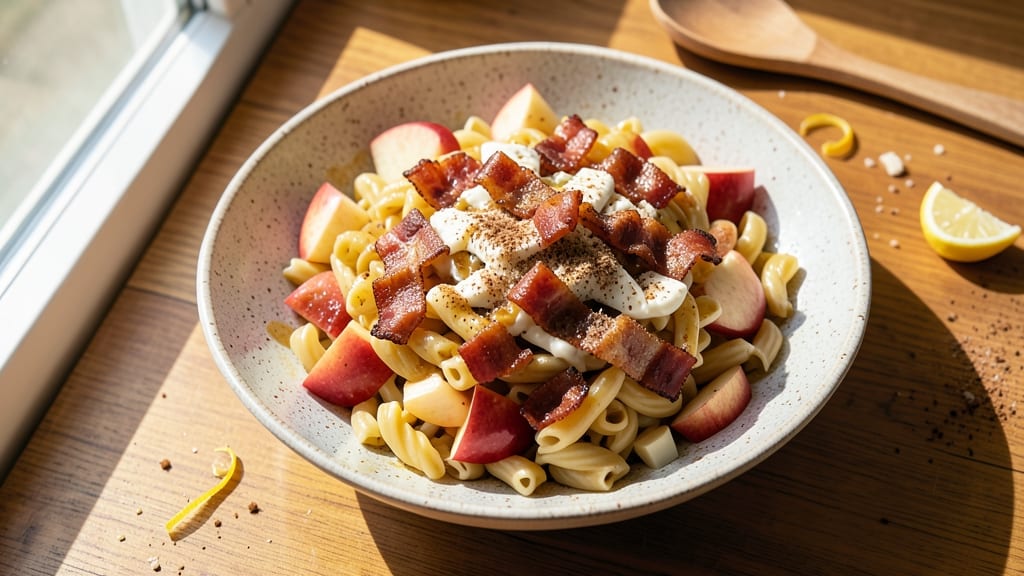 Apple Spice Junction Pasta Salad Recipe: Warm Cinnamon-Infused Noodles With Crunchy Apple Bites
