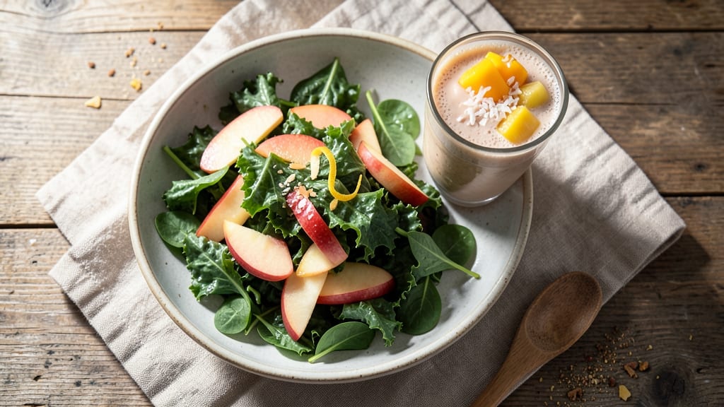 Apple Kale Salad Tropical Smoothie Recipe: Bright Green Energy in One Glass