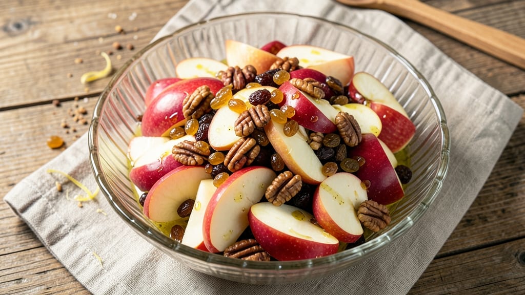 Apple Salad With Pecans and Raisins Recipe: Crunchy-Sweet Fall Harvest Bowl