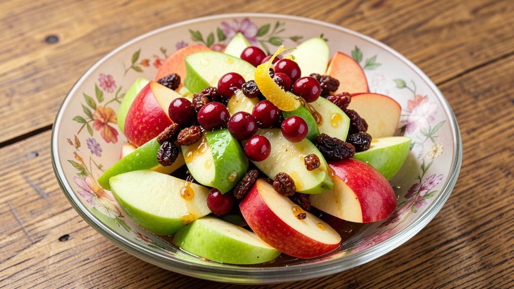 Apple Cranberry Fruit Salad Recipe: Bright Tart Crunch With Honey-Lime Dressing