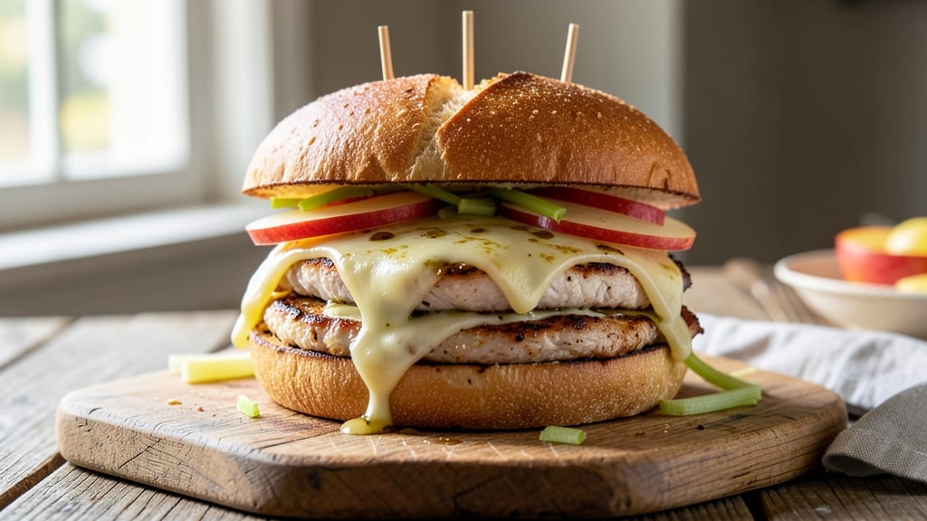Chicken Apple Brie Sandwich Recipe: Crispy Celery, Melty Cheese, Sweet Tart Bite