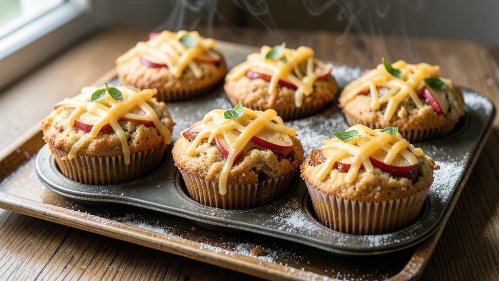 Apple Cheese Muffins Recipe: Buttery Streusel Hugs Moist Apple-Cheddar Layers