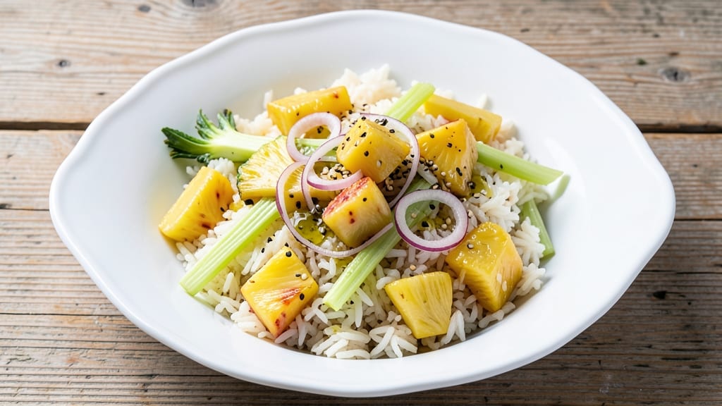 Pineapple Rice Salad Recipe: Tropical Sweetness With Crunchy Celery Bite