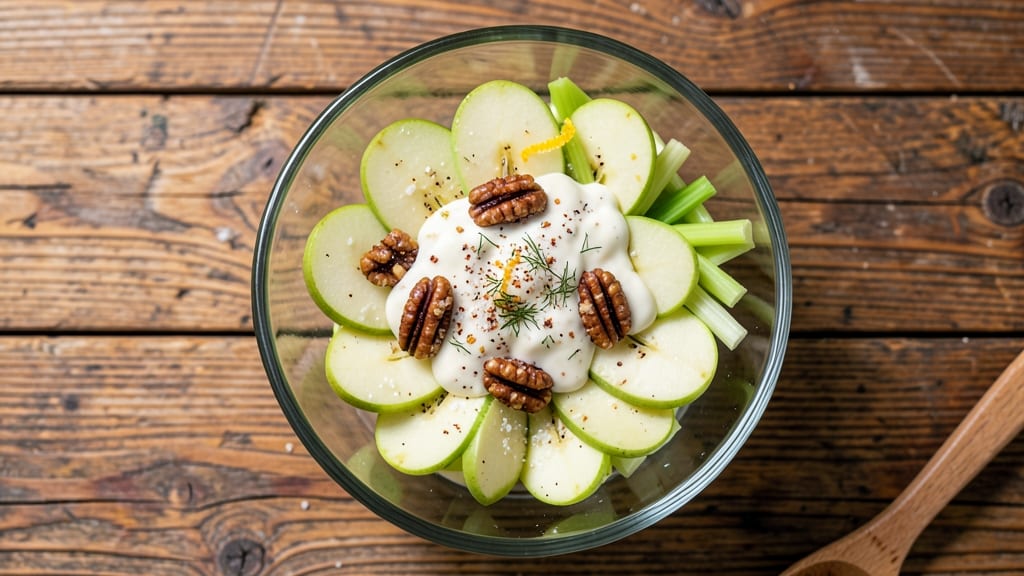 Traditional Apple Salad Recipe: Crisp Celery Bites and Creamy Yogurt Dressing Harmony