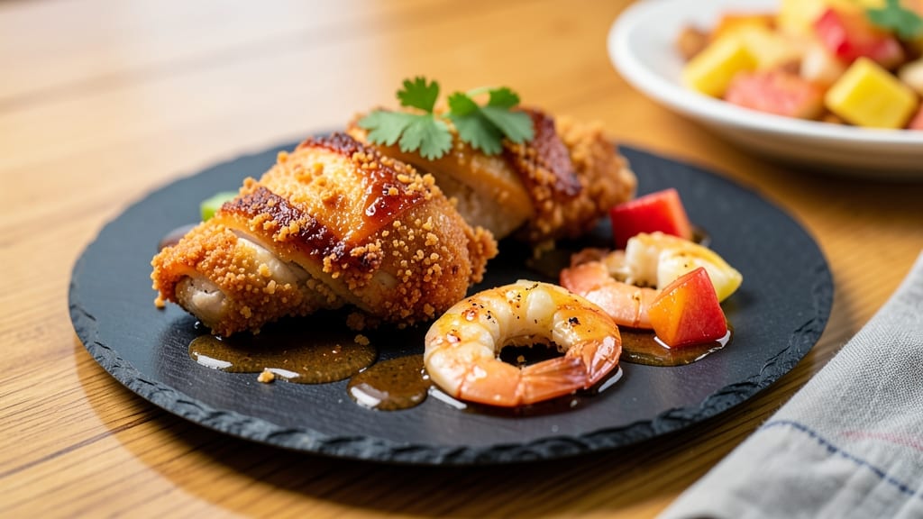 Crispy Pineapple Chicken and Shrimp Cheesecake Factory Copycat Recipe: Golden Crisp Bites With Sweet-Tangy Glaze