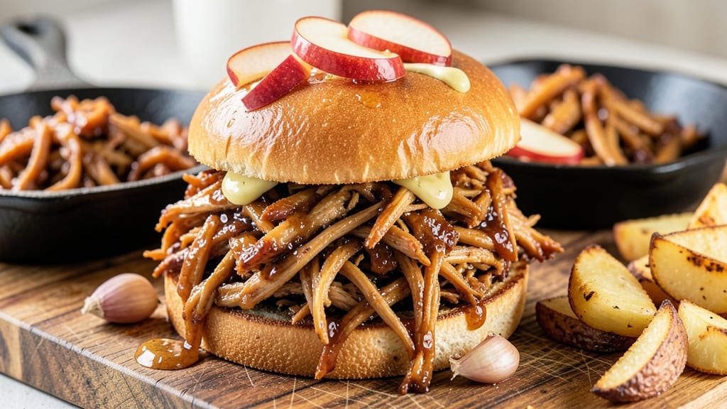 Slow Cooker Apple Cider Pulled Chicken Sandwiches Recipe: Sweet-Tangy Glaze That Melts Into Juicy Meat