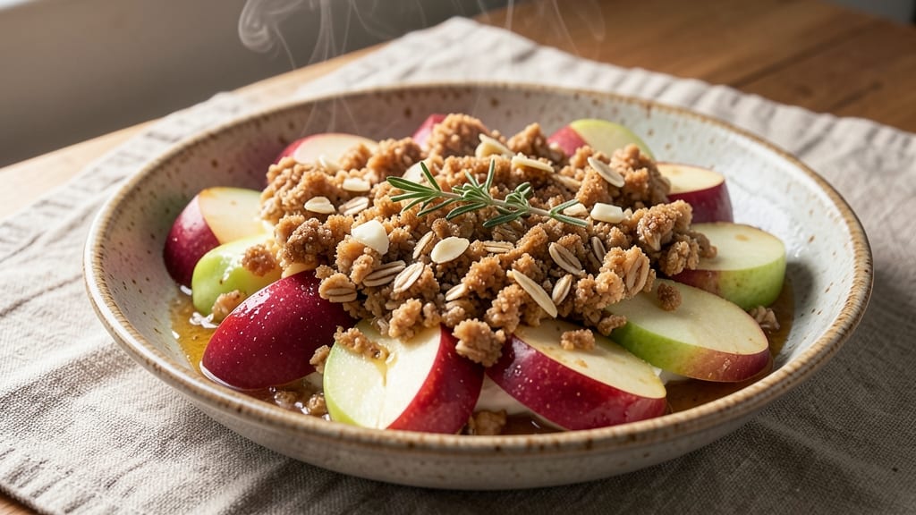 Apple Crumble Breakfast Recipe: Warm Spice Streusel Hugs Fresh Apple Filling