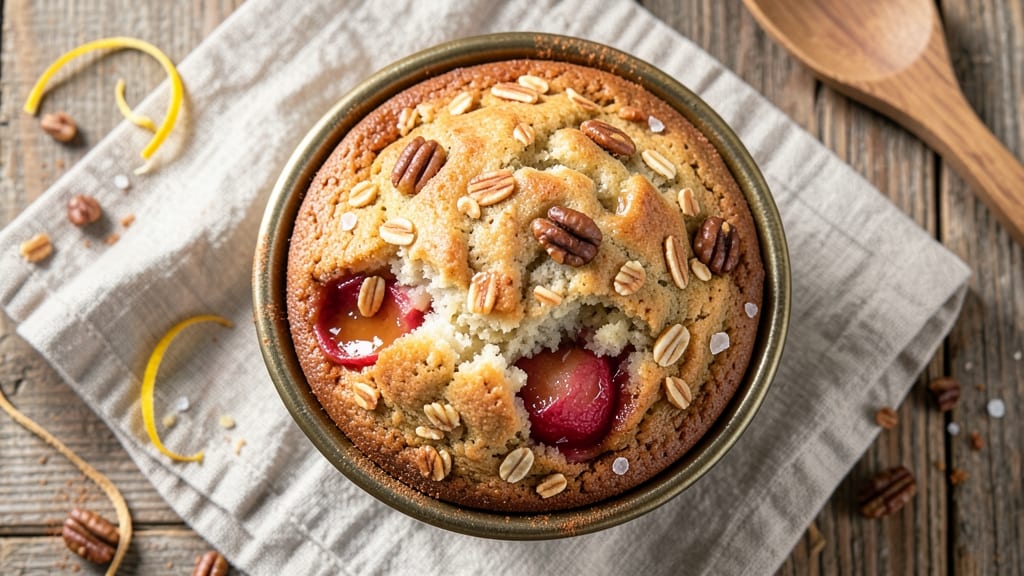 Apple Cinnamon Oatmeal Muffins Recipe: Spiced Streusel Topped with Apple Chunks