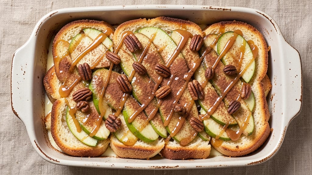 Fried Apple French Toast Bake Recipe: Caramelized Top and Creamy Apple Layers