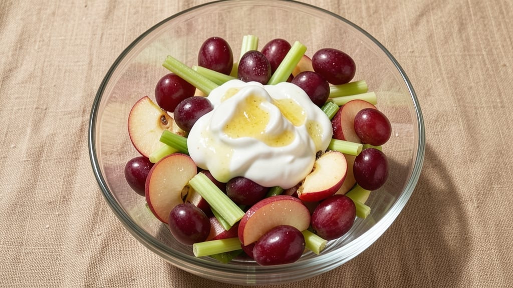 Ruby Tuesday Apple Grape Salad Recipe: Crisp Celery Ribbons and Creamy Yogurt Swirls