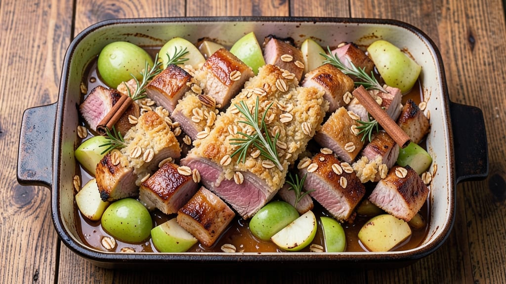 Pork Apple Cider Casserole Recipe: Savory-Sweet Streusel Hugs Tender Meat