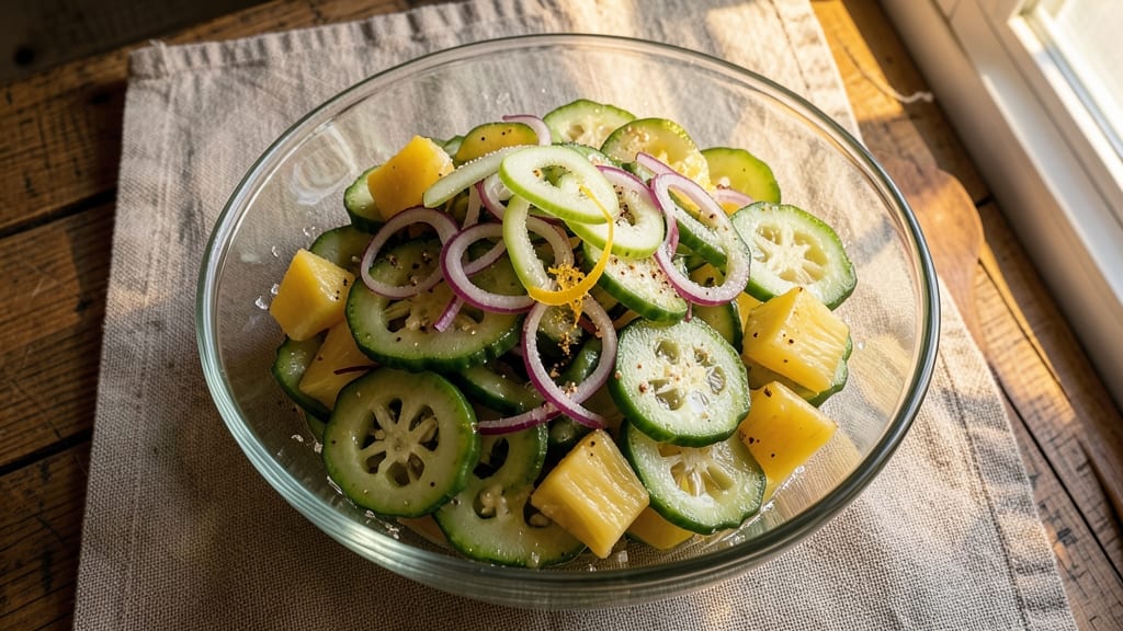 Ensaladang Ampalaya Salad With Pineapple Recipe: Tropical Bite with Crunchy Bitter Melon and Sweet Zing