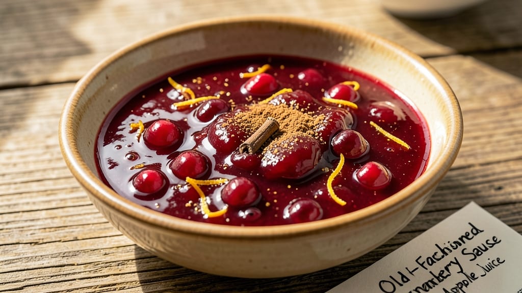 Old Fashioned Cranberry Sauce Recipe With Apple Juice: Brightly Spiced and Naturally Sweetened