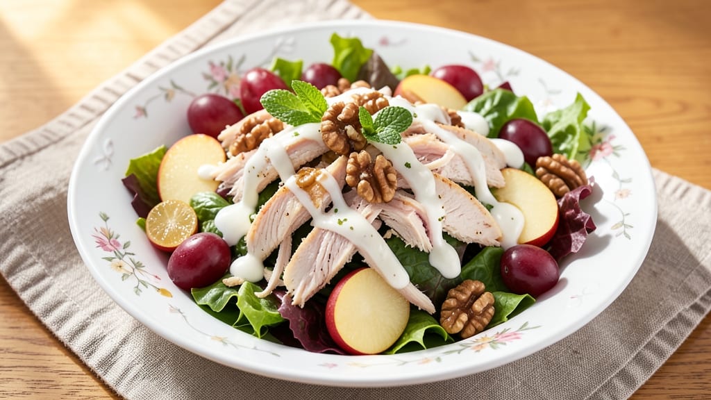 Apple Grape Walnut Chicken Salad Recipe: Crunchy Nutty Bite in Every Biteful Bite