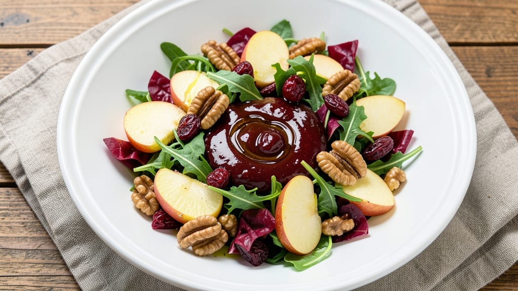 Apple Walnut Salad With Cranberry Vinaigrette Recipe: Bright Winter Harvest in 15 Minutes