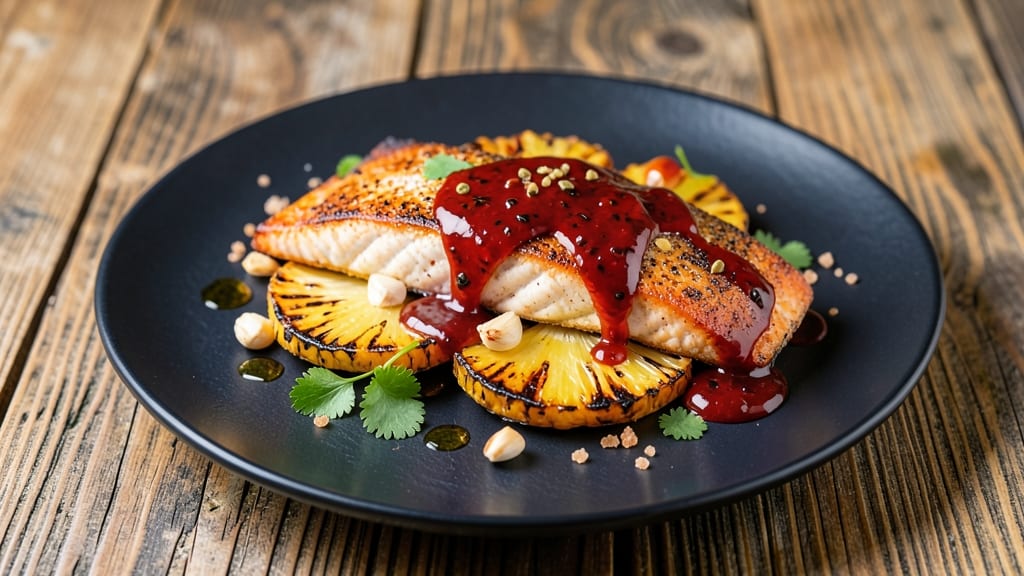 Roasted Pineapple Habanero Sauce Salmon Recipe: Spicy-Sweet Glaze That Caramelizes Salmon Skin