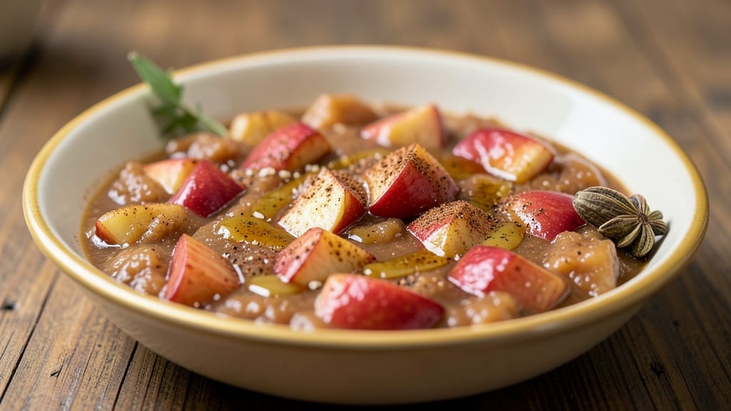 Pampered Chef Apple Dip Recipe: Warm Spice Streusel Hugs Tart Apple Chunks