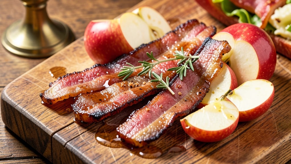 Apple Smoked Bacon Recipe: Crispy Apple Chips and Smoky Sweet Glaze Fusion