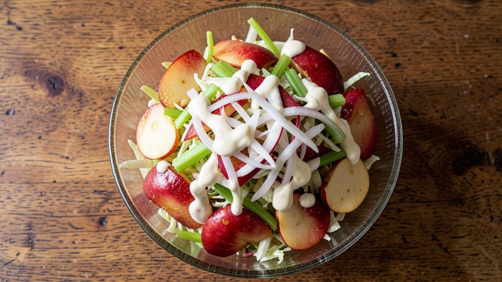 Apple Coleslaw Salad Recipe: Crunchy Celery and Apple Crunch With Creamy Tang