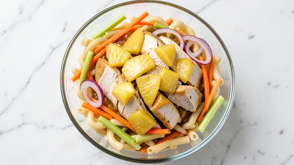 Chicken Pineapple Macaroni Salad Filipino Style Recipe: Sweet-Tangy Fusion With Crunchy Celery Bites