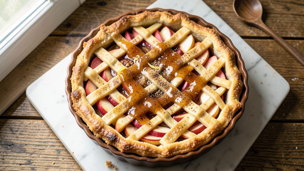 Apple Pie With Rum Sauce Recipe: Warm Spice and Rum Swirls in Every Slice