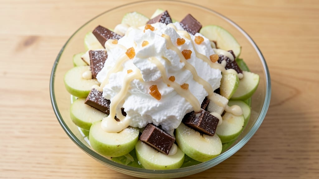 Twix Apple Fluff Salad Recipe: Crunchy Caramel Clusters and Creamy Apple Swirls