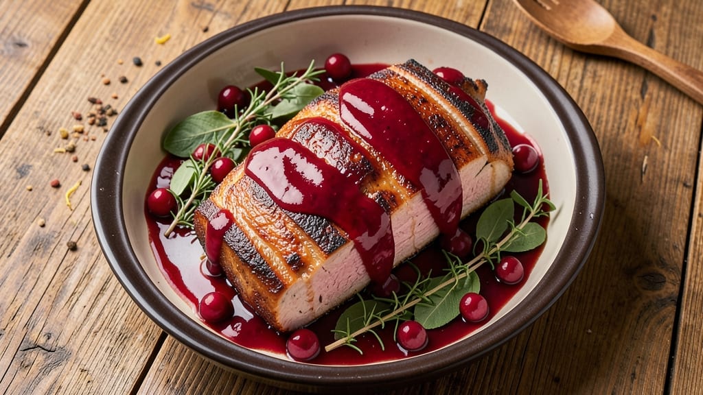 Cranberry Dijon Pork Roast With Apple Cider Glaze Recipe: Sweet-Tangy Glaze That Locks in Juicy Meat