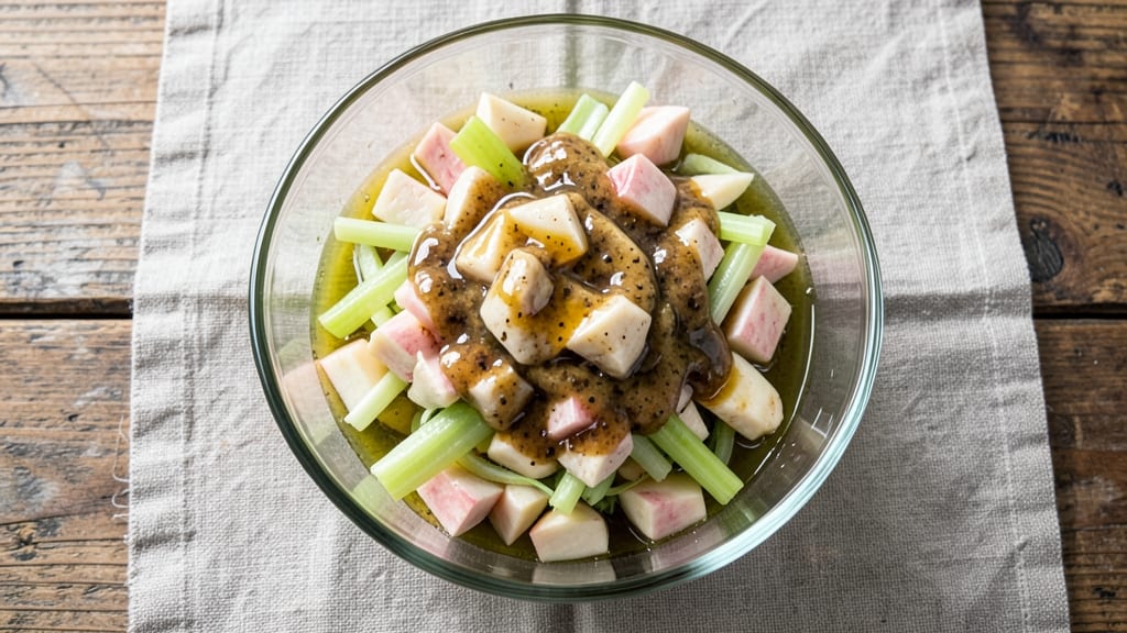 Fuji Apple Chicken Salad Dressing Recipe: Crunchy Celery and Sweet Tart Apple Vinaigrette Magic